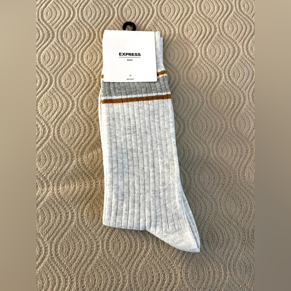 Express men’s socks in gray and brown shoe size 8-13